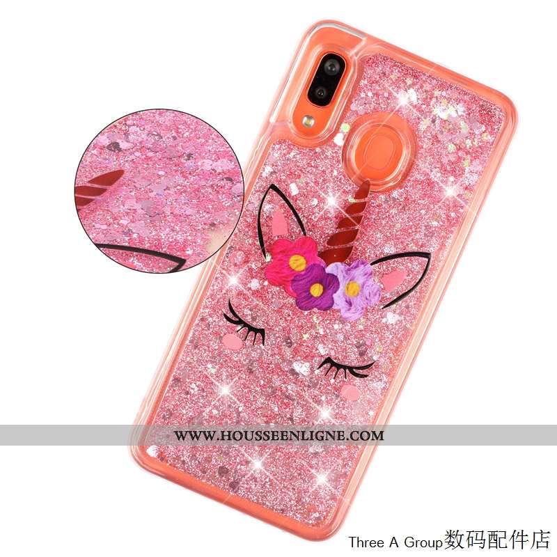 Étui Samsung Galaxy A20e Protection Charmant Quicksand Étoile Rose Incassable Coque