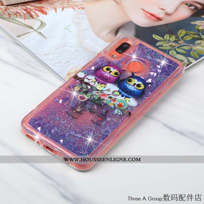Étui Samsung Galaxy A20e Protection Charmant Quicksand Étoile Rose Incassable Coque
