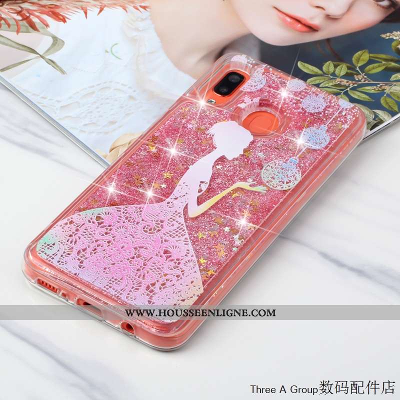 Étui Samsung Galaxy A20e Protection Charmant Quicksand Étoile Rose Incassable Coque