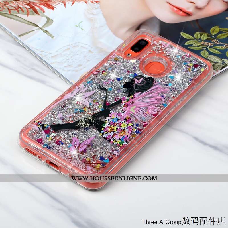 Étui Samsung Galaxy A20e Protection Charmant Quicksand Étoile Rose Incassable Coque