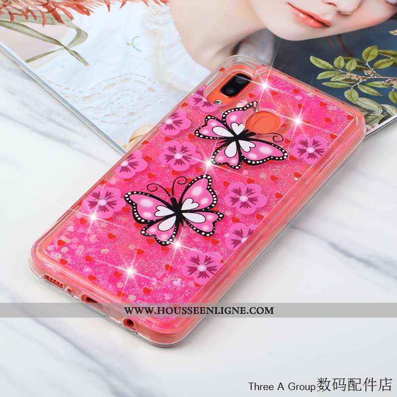 Étui Samsung Galaxy A20e Protection Charmant Quicksand Étoile Rose Incassable Coque