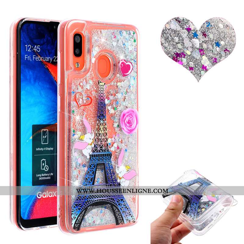 Étui Samsung Galaxy A20e Téléphone Portable Étoile 2020 Quicksand Rose Incassable