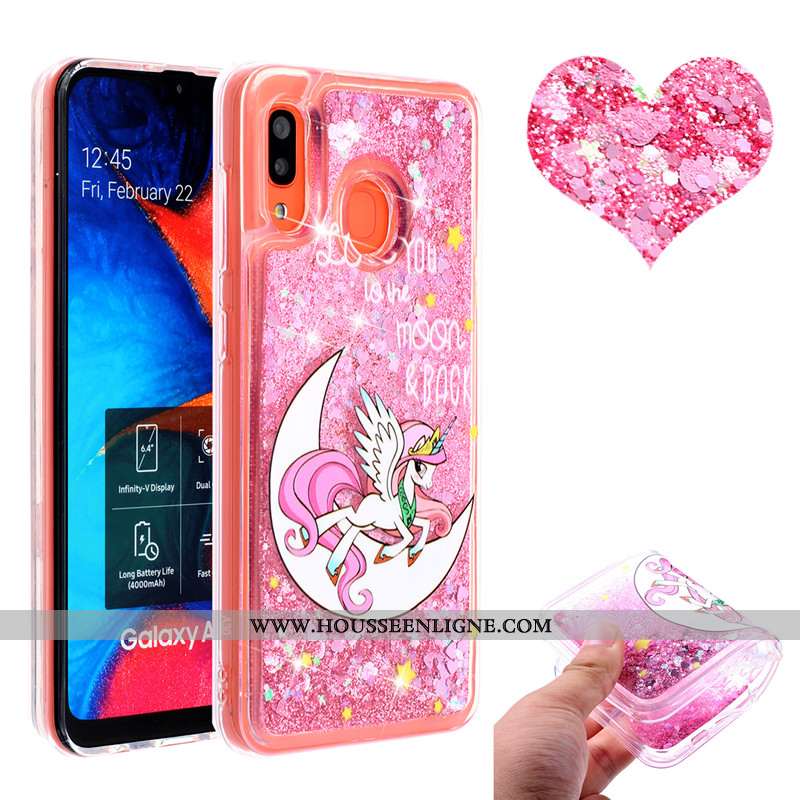 Étui Samsung Galaxy A20e Téléphone Portable Étoile 2020 Quicksand Rose Incassable