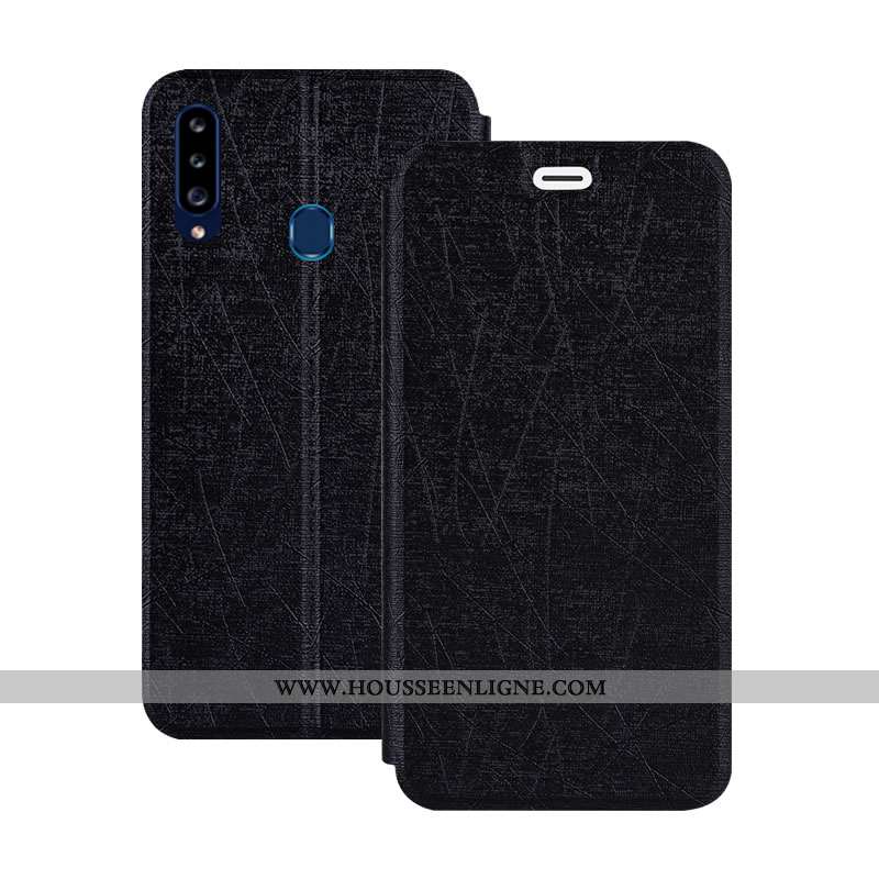 Étui Samsung Galaxy A20s Cuir Protection Coque Téléphone Portable Incassable Housse Étoile Rose