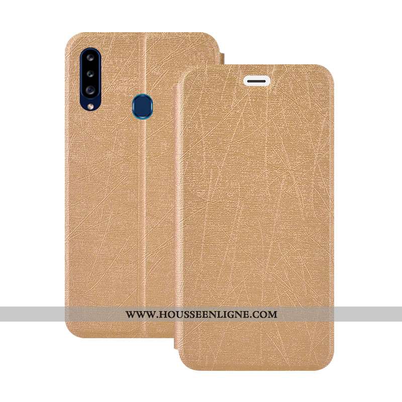 Étui Samsung Galaxy A20s Cuir Protection Coque Téléphone Portable Incassable Housse Étoile Rose