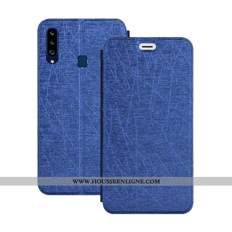 Étui Samsung Galaxy A20s Cuir Protection Coque Téléphone Portable Incassable Housse Étoile Rose