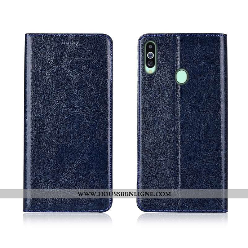 Étui Samsung Galaxy A20s Délavé En Daim Cuir Véritable Coque Étoile Marron Fluide Doux