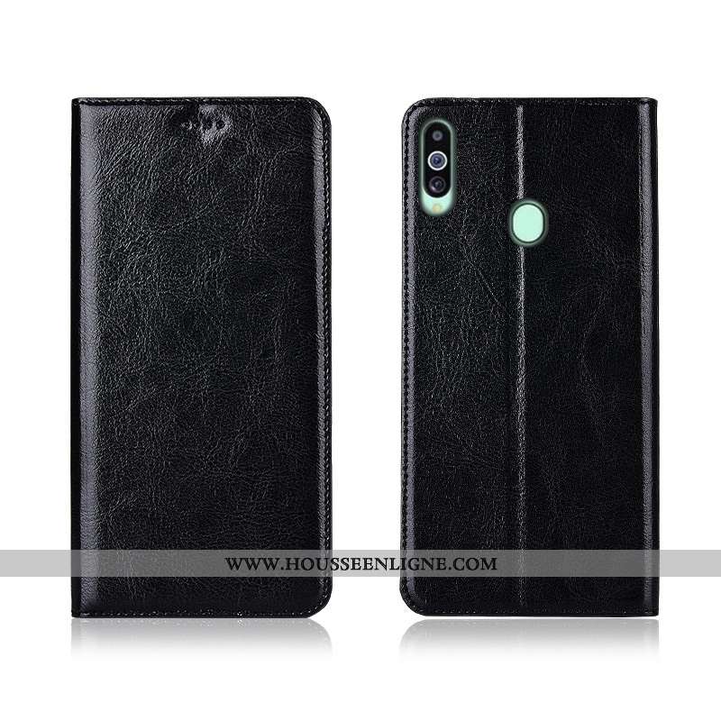 Étui Samsung Galaxy A20s Délavé En Daim Cuir Véritable Coque Étoile Marron Fluide Doux