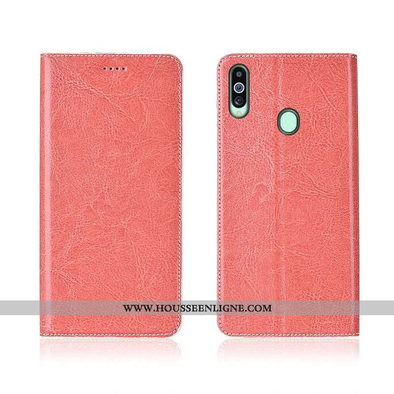 Étui Samsung Galaxy A20s Délavé En Daim Cuir Véritable Coque Étoile Marron Fluide Doux