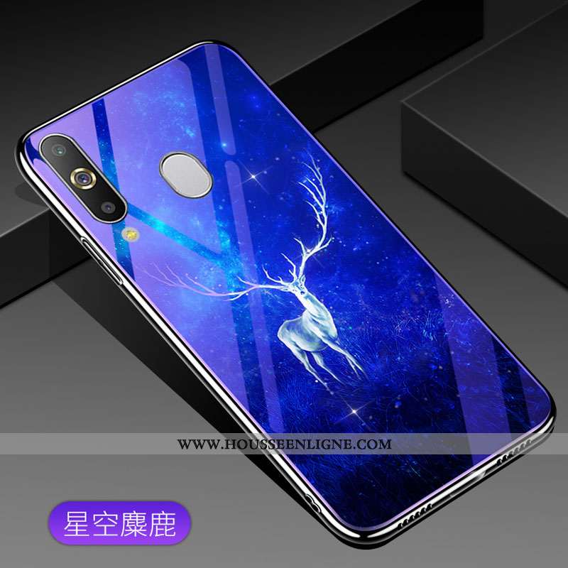 Étui Samsung Galaxy A20s Fluide Doux Protection Fleur Étoile Bleu Difficile Nouveau