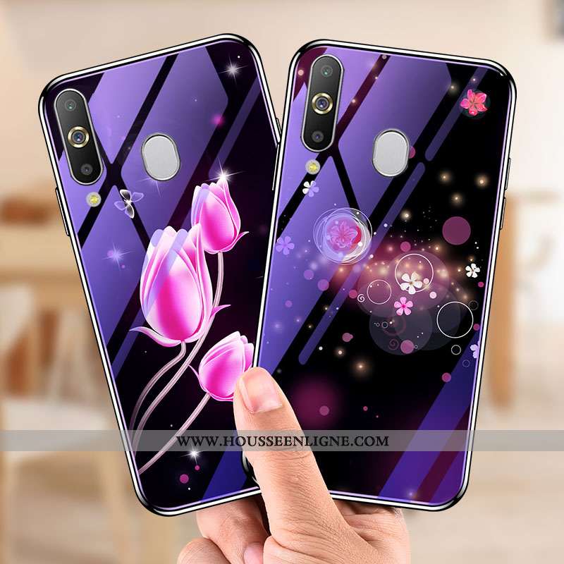 Étui Samsung Galaxy A20s Fluide Doux Protection Fleur Étoile Bleu Difficile Nouveau