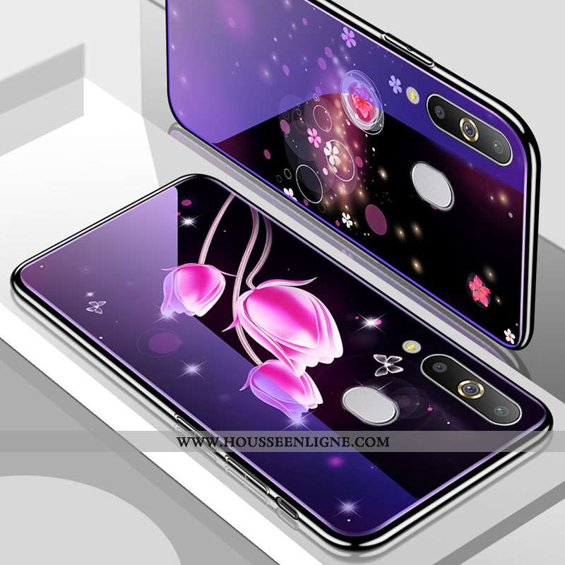 Étui Samsung Galaxy A20s Fluide Doux Protection Fleur Étoile Bleu Difficile Nouveau