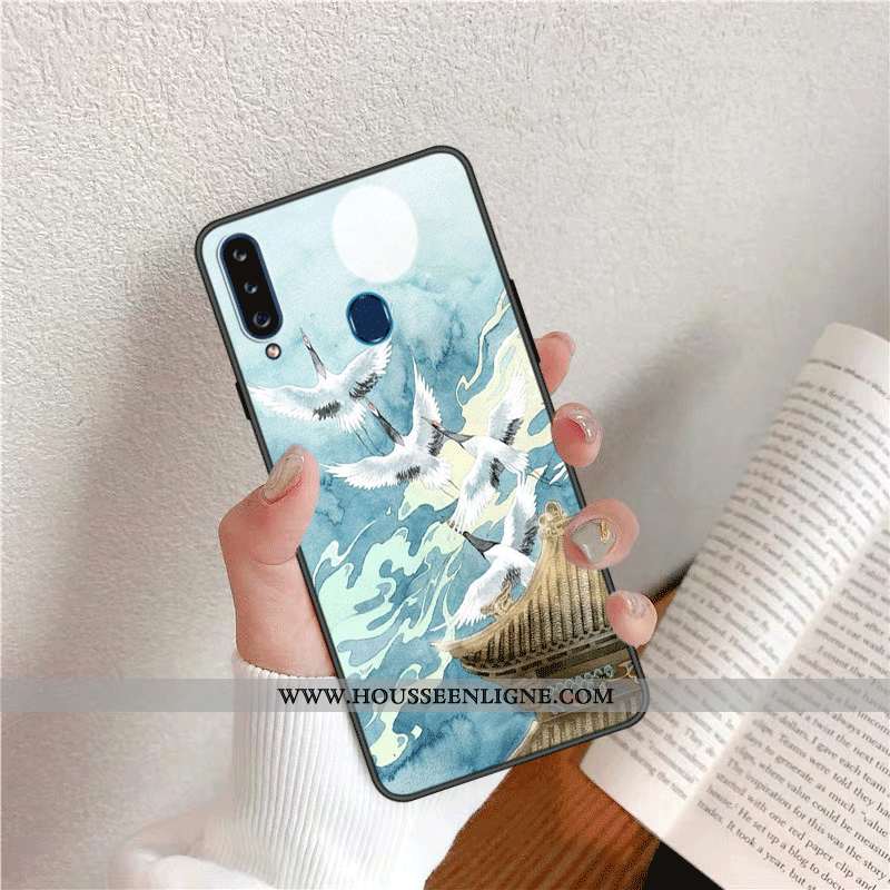 Étui Samsung Galaxy A20s Fluide Doux Silicone Dessin Animé Tendance Téléphone Portable Style Chinois