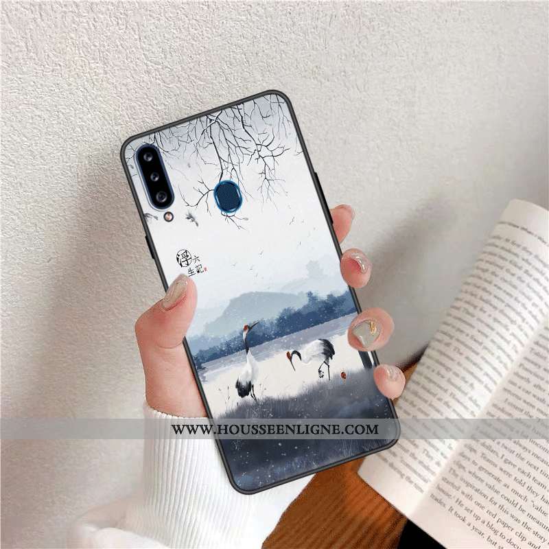 Étui Samsung Galaxy A20s Fluide Doux Silicone Dessin Animé Tendance Téléphone Portable Style Chinois