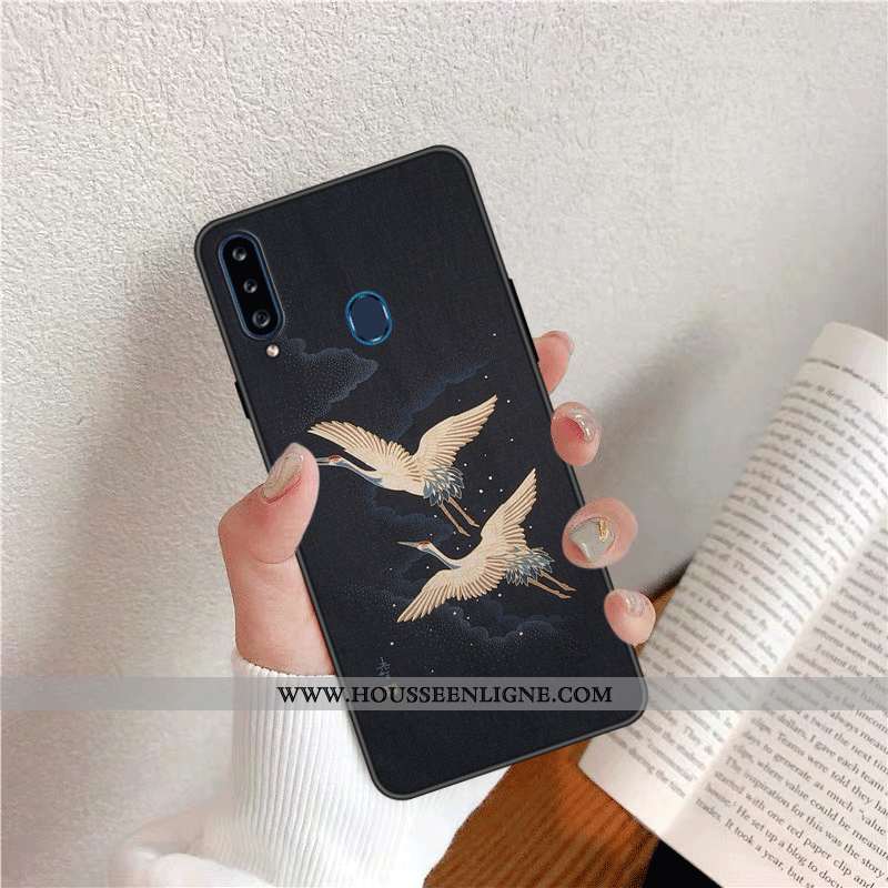 Étui Samsung Galaxy A20s Fluide Doux Silicone Dessin Animé Tendance Téléphone Portable Style Chinois