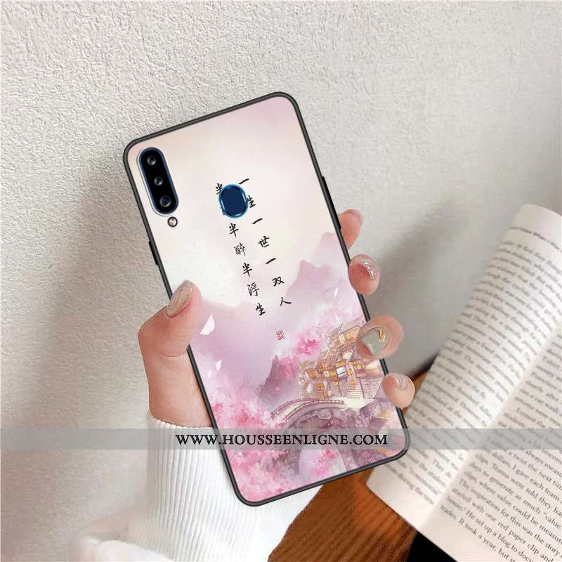 Étui Samsung Galaxy A20s Fluide Doux Silicone Dessin Animé Tendance Téléphone Portable Style Chinois