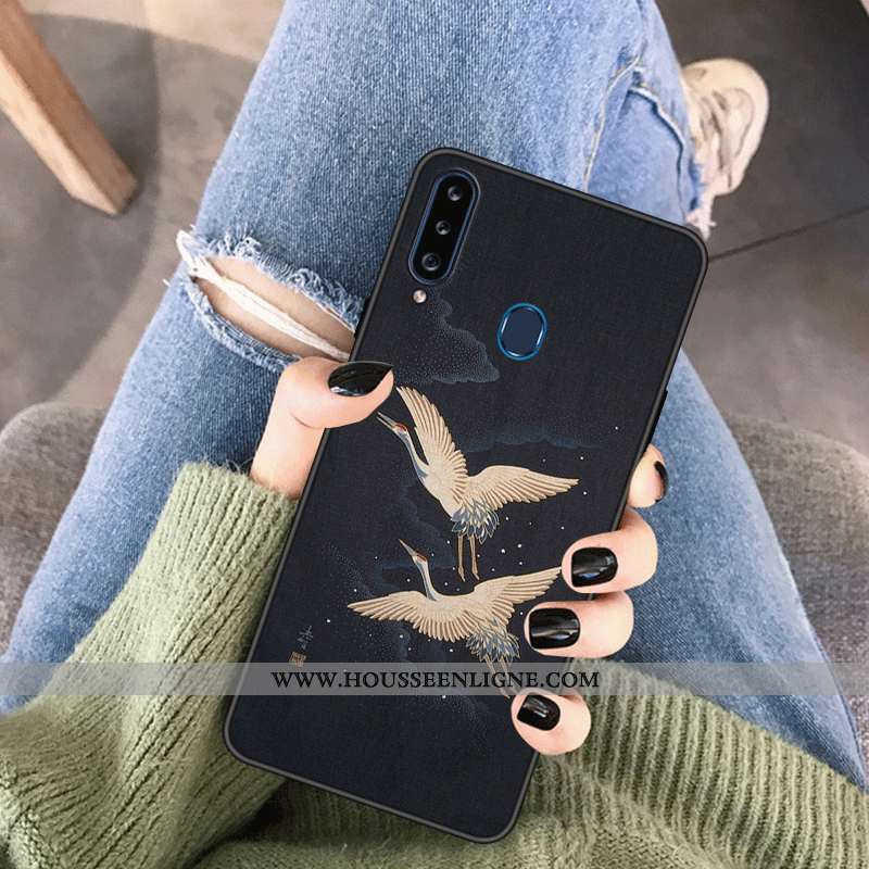 Étui Samsung Galaxy A20s Fluide Doux Silicone Dessin Animé Tendance Téléphone Portable Style Chinois
