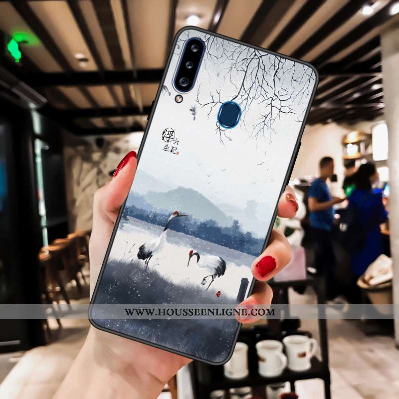 Étui Samsung Galaxy A20s Fluide Doux Silicone Dessin Animé Tendance Téléphone Portable Style Chinois