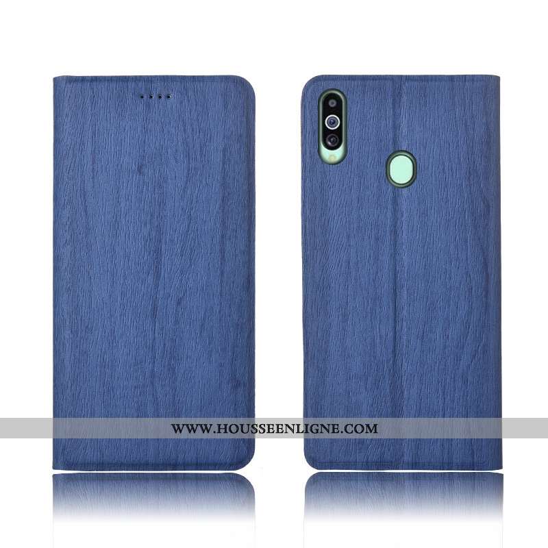 Étui Samsung Galaxy A20s Tendance Cuir Rouge Modèle Fleurie Arbres Silicone Tout Compris Rose