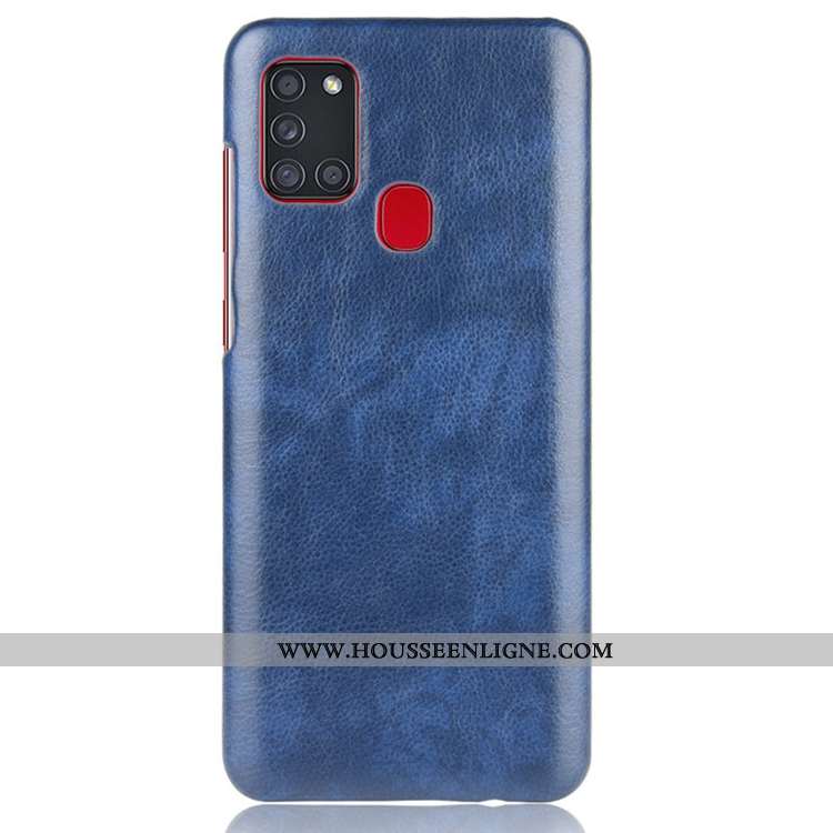 Étui Samsung Galaxy A21s Cuir Délavé En Daim Étoile Coque Téléphone Portable Personnalité Gris