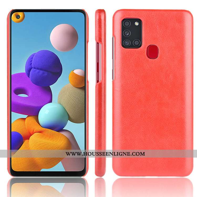Étui Samsung Galaxy A21s Cuir Délavé En Daim Étoile Coque Téléphone Portable Personnalité Gris