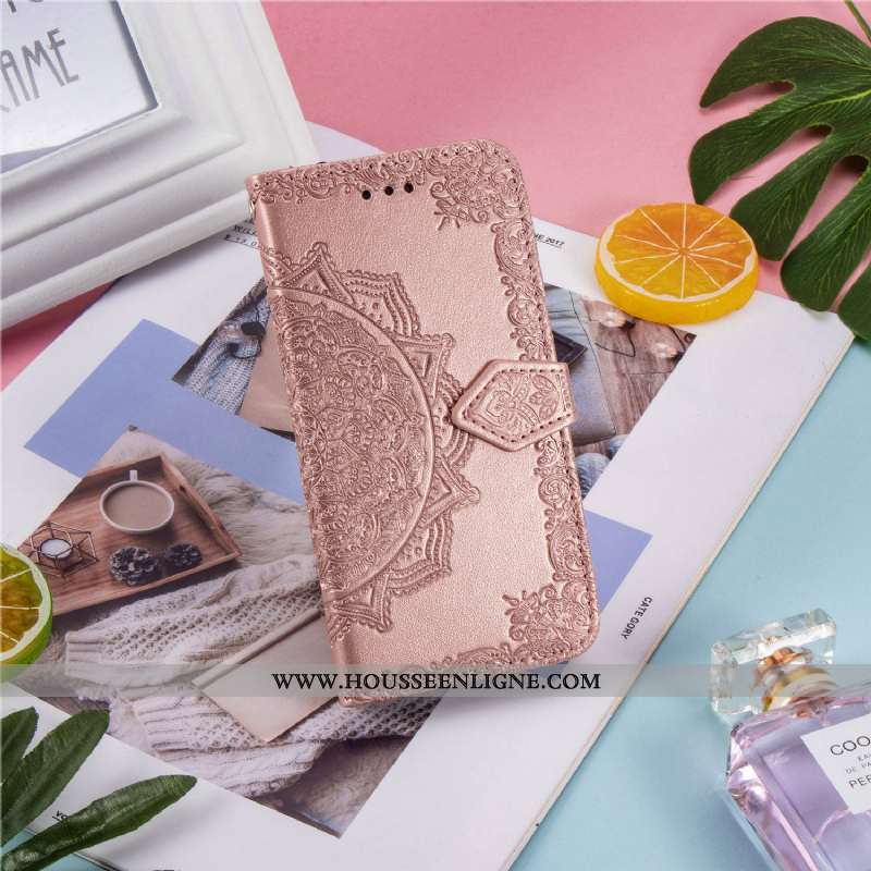 Étui Samsung Galaxy A21s Cuir Portefeuille Incassable Housse Support Téléphone Portable Rose
