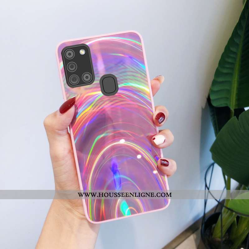 Étui Samsung Galaxy A21s Dessin Animé Tendance Silicone Fluide Doux Coque Légères Bleu