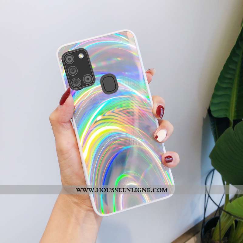 Étui Samsung Galaxy A21s Dessin Animé Tendance Silicone Fluide Doux Coque Légères Bleu