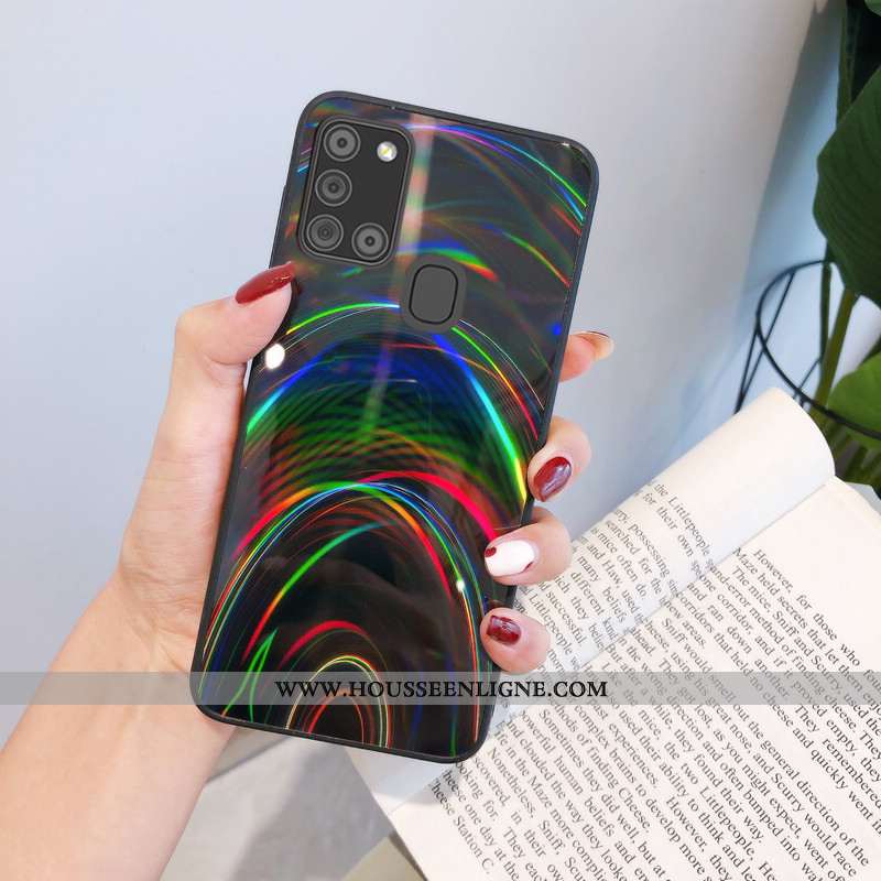 Étui Samsung Galaxy A21s Dessin Animé Tendance Silicone Fluide Doux Coque Légères Bleu