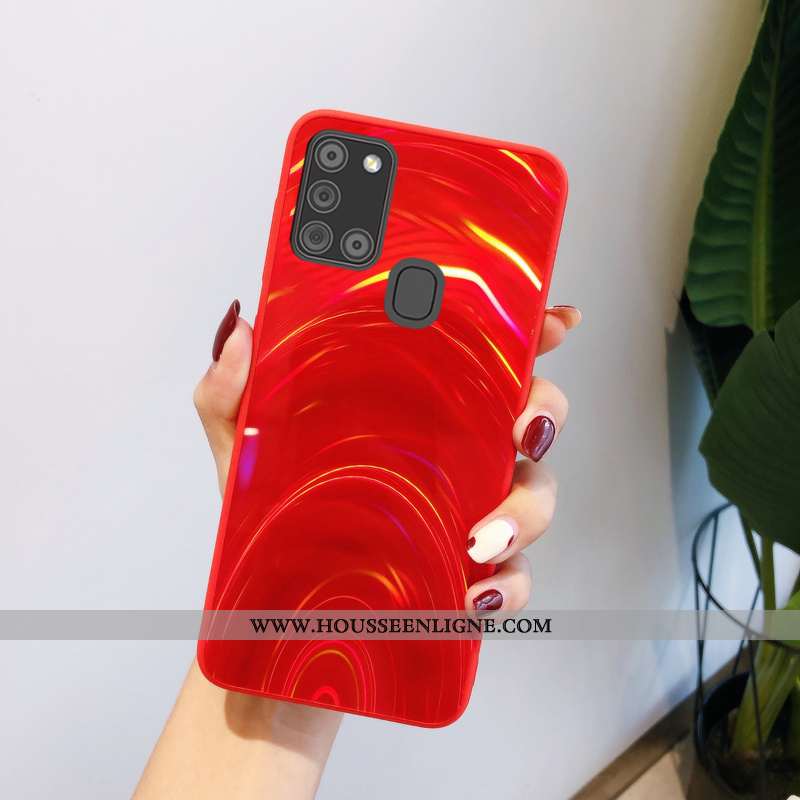 Étui Samsung Galaxy A21s Dessin Animé Tendance Silicone Fluide Doux Coque Légères Bleu