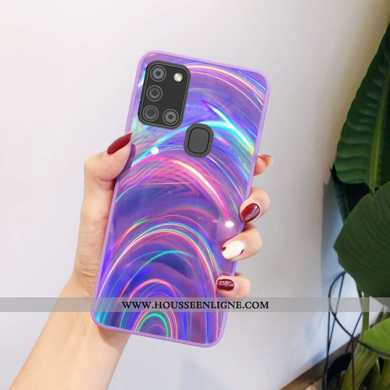 Étui Samsung Galaxy A21s Dessin Animé Tendance Silicone Fluide Doux Coque Légères Bleu