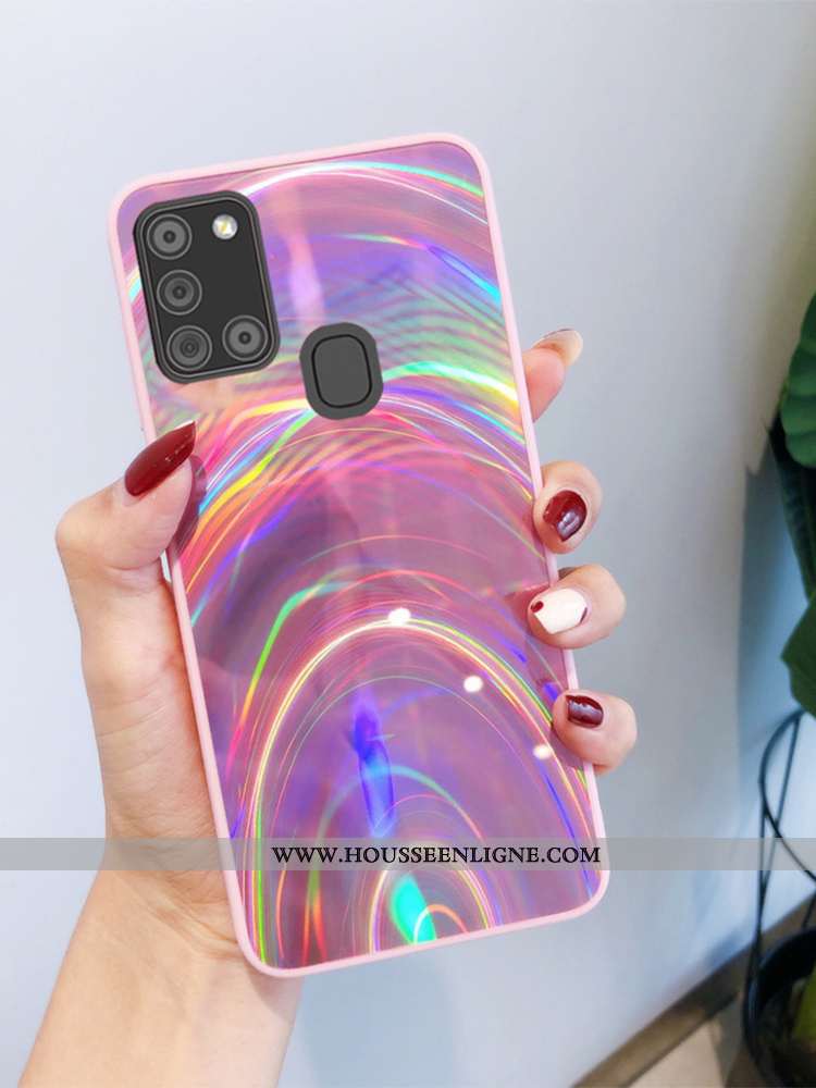 Étui Samsung Galaxy A21s Dessin Animé Tendance Silicone Fluide Doux Coque Légères Bleu
