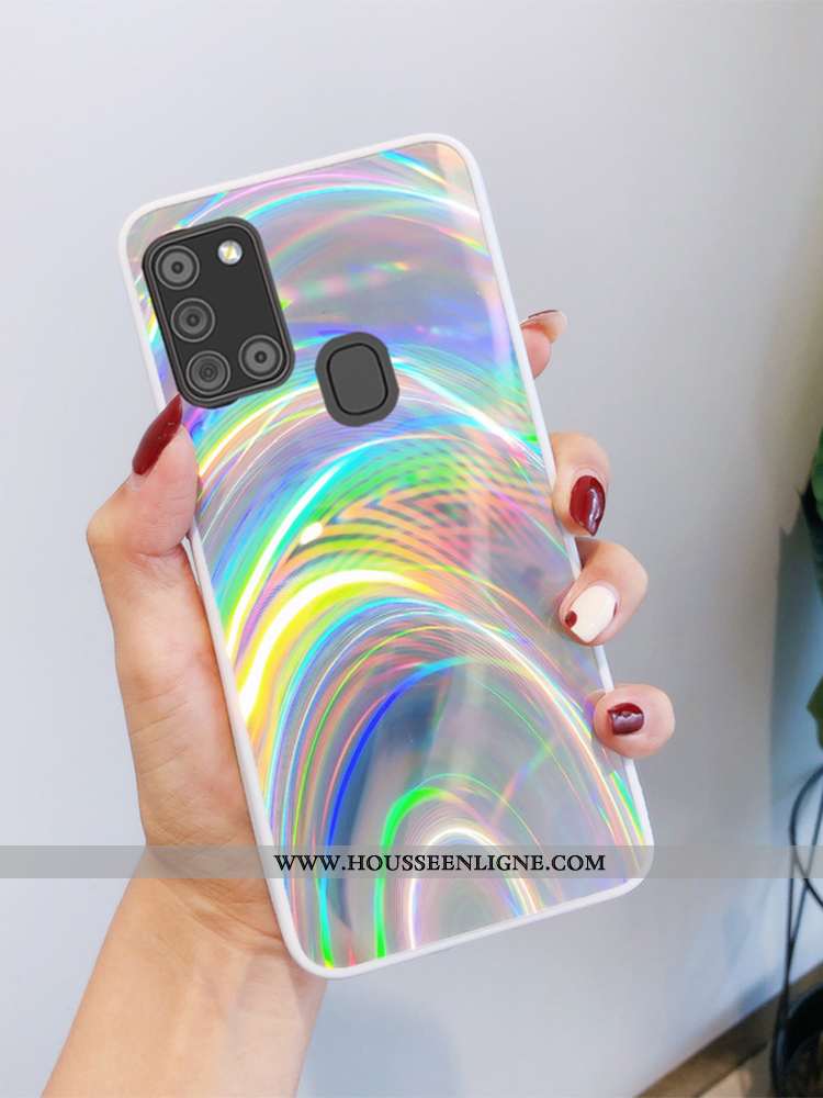 Étui Samsung Galaxy A21s Dessin Animé Tendance Silicone Fluide Doux Coque Légères Bleu