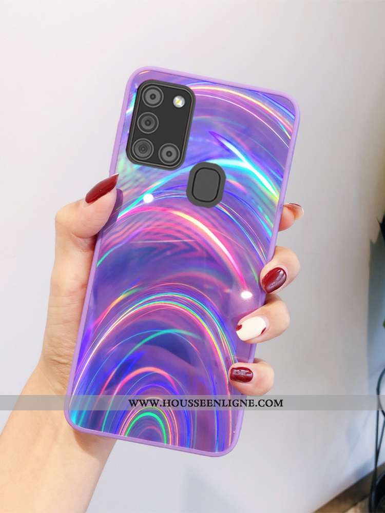Étui Samsung Galaxy A21s Dessin Animé Tendance Silicone Fluide Doux Coque Légères Bleu