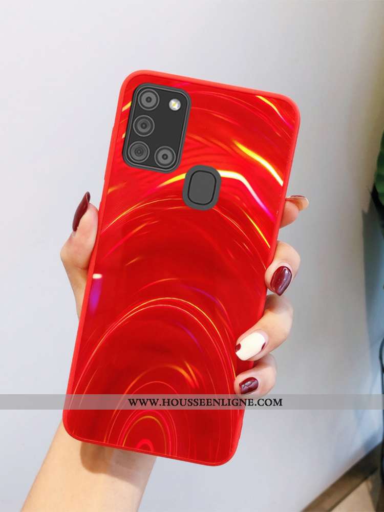 Étui Samsung Galaxy A21s Dessin Animé Tendance Silicone Fluide Doux Coque Légères Bleu