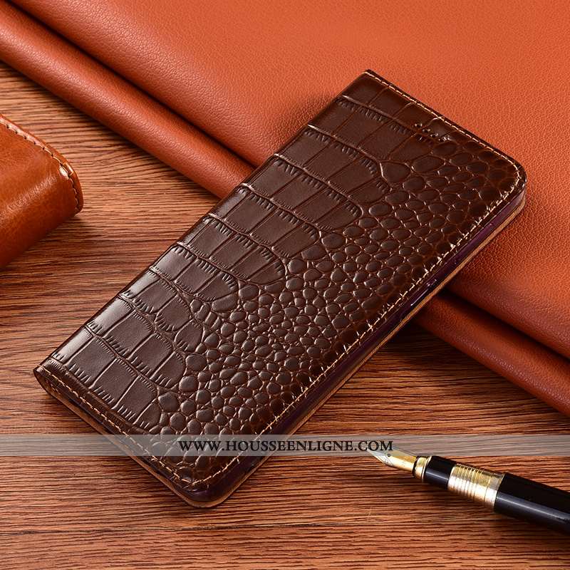 Étui Samsung Galaxy A21s Protection Cuir Véritable Incassable Étoile Coque Housse Marron