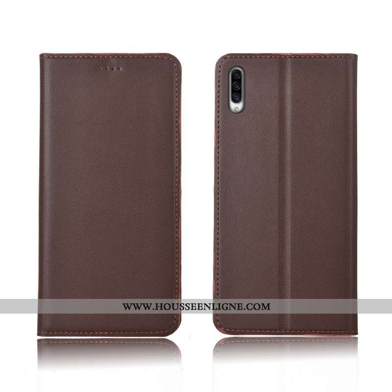 Étui Samsung Galaxy A30s Cuir Fluide Doux Coque Incassable Délavé En Daim Véritable Jaune Étoile