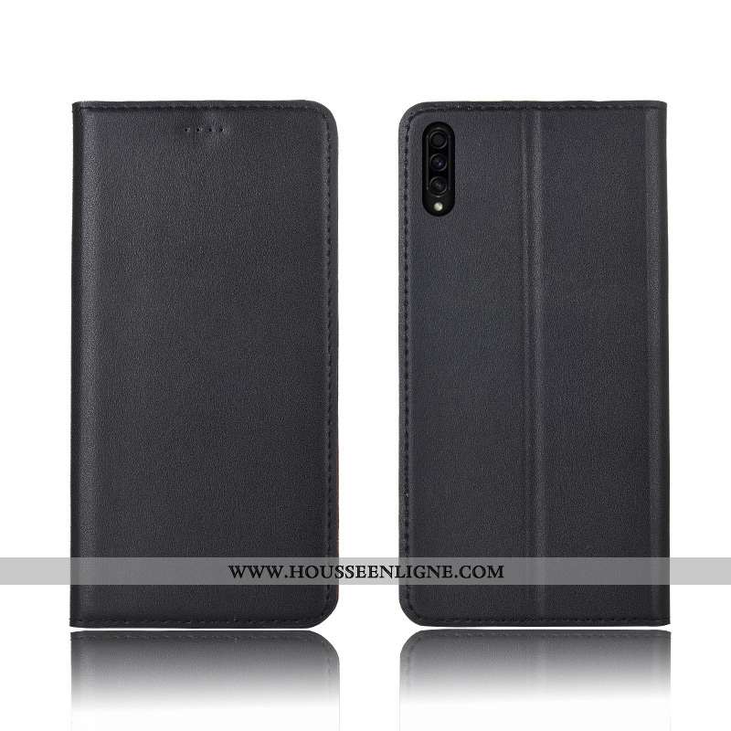 Étui Samsung Galaxy A30s Cuir Fluide Doux Coque Incassable Délavé En Daim Véritable Jaune Étoile