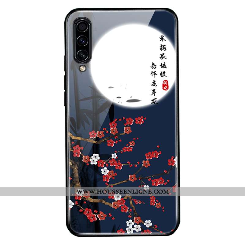 Étui Samsung Galaxy A30s Fluide Doux Silicone Bleu Marin Personnalité Protection Verre Étoile Bleu F