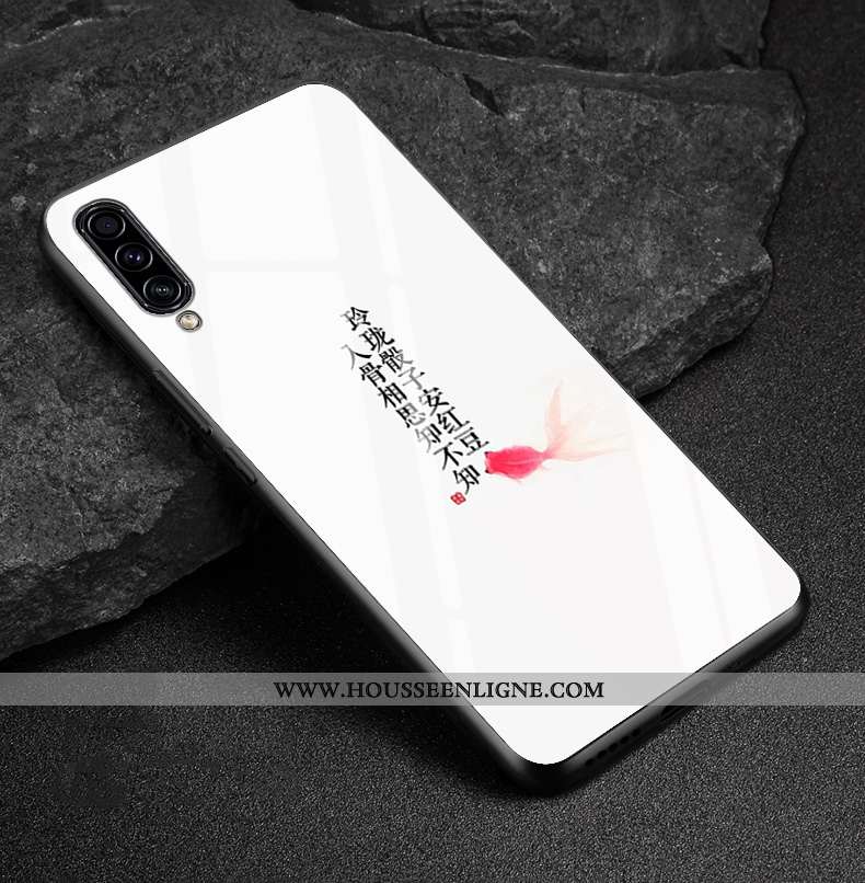 Étui Samsung Galaxy A30s Fluide Doux Silicone Bleu Marin Personnalité Protection Verre Étoile Bleu F