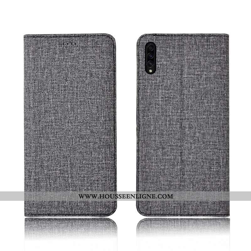Étui Samsung Galaxy A30s Fluide Doux Silicone Housse Tout Compris Lin Incassable Protection Bleu