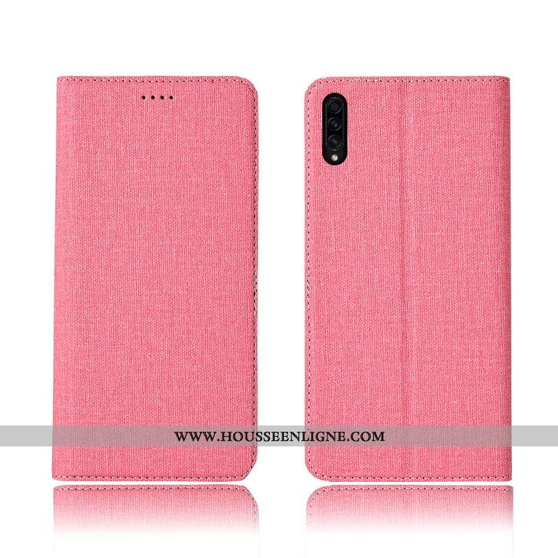 Étui Samsung Galaxy A30s Fluide Doux Silicone Housse Tout Compris Lin Incassable Protection Bleu
