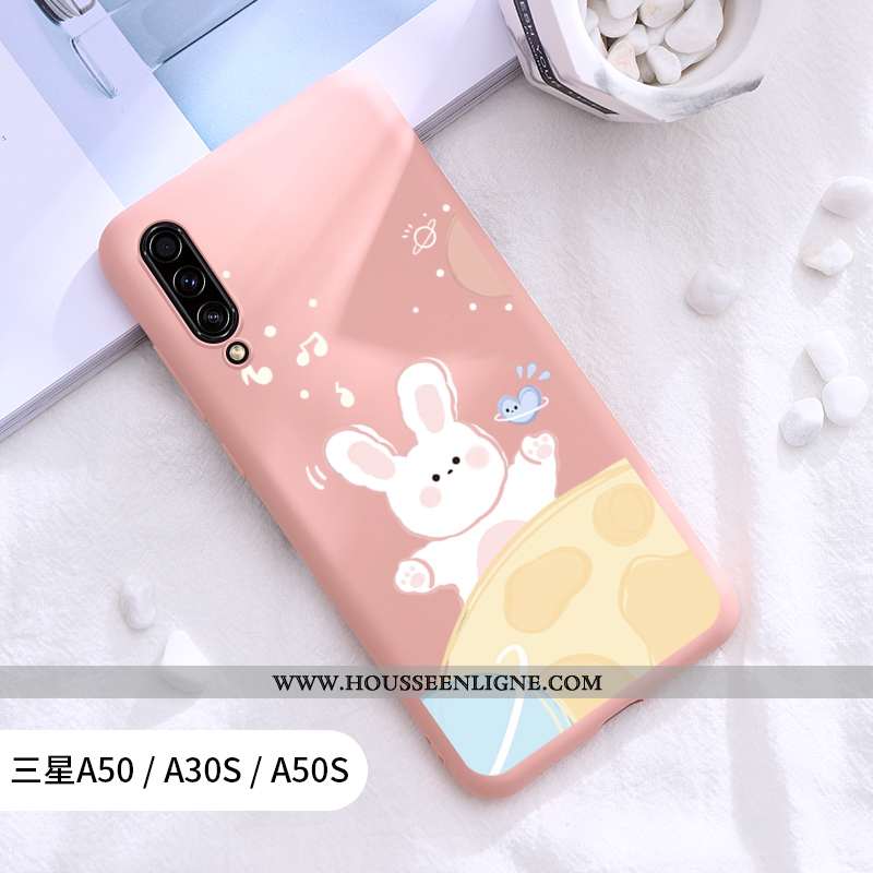 Étui Samsung Galaxy A30s Protection Délavé En Daim Net Rouge Coque Étoile Rouge