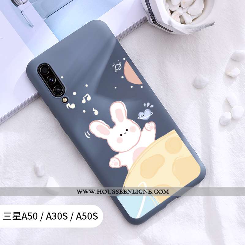 Étui Samsung Galaxy A30s Protection Délavé En Daim Net Rouge Coque Étoile Rouge