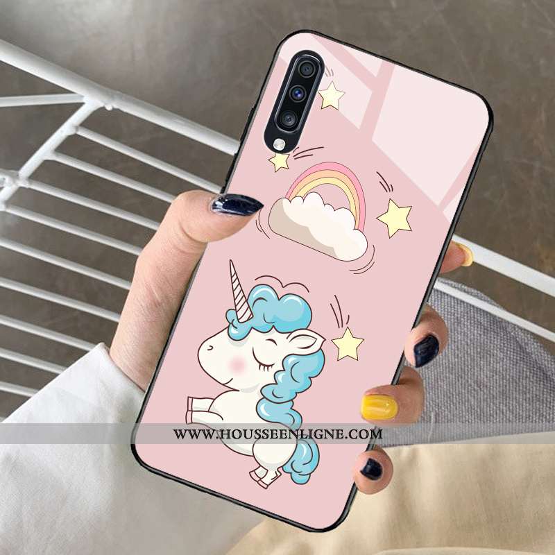 Étui Samsung Galaxy A30s Tendance Protection Tout Compris Net Rouge Verre Personnalisé Étoile Bleu