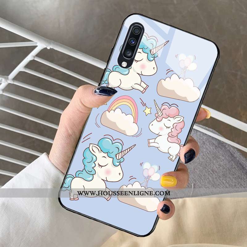 Étui Samsung Galaxy A30s Tendance Protection Tout Compris Net Rouge Verre Personnalisé Étoile Bleu