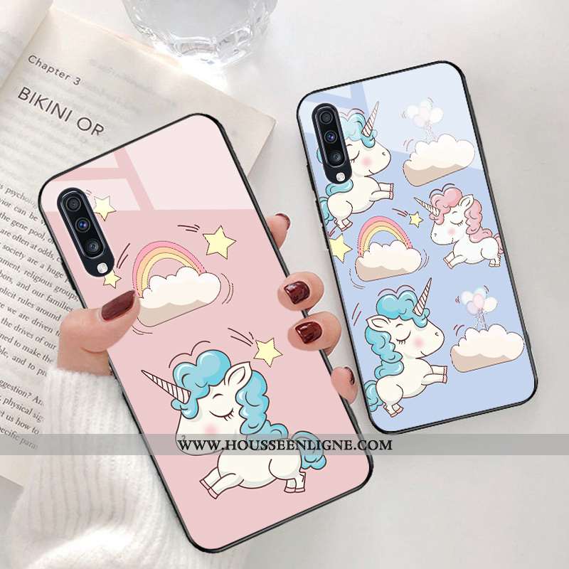 Étui Samsung Galaxy A30s Tendance Protection Tout Compris Net Rouge Verre Personnalisé Étoile Bleu