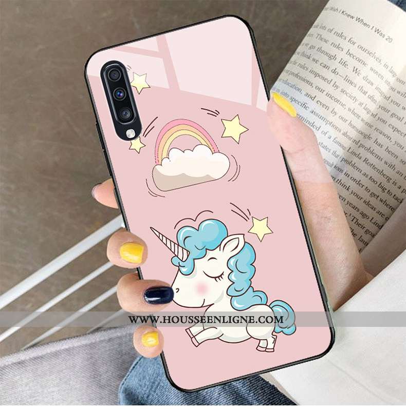Étui Samsung Galaxy A30s Tendance Protection Tout Compris Net Rouge Verre Personnalisé Étoile Bleu