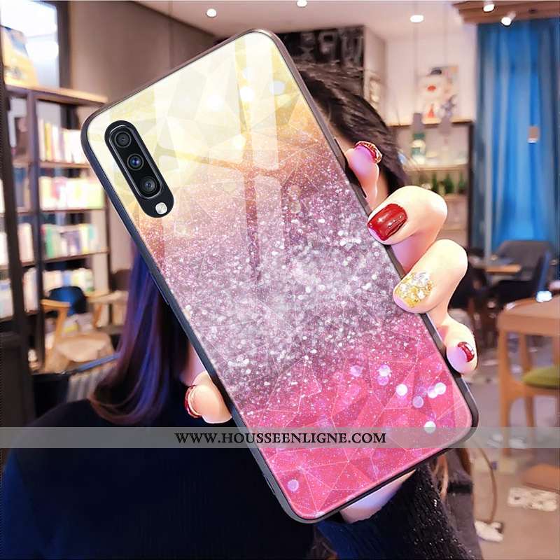 Étui Samsung Galaxy A30s Violet Losange Coque Téléphone Portable Étoile