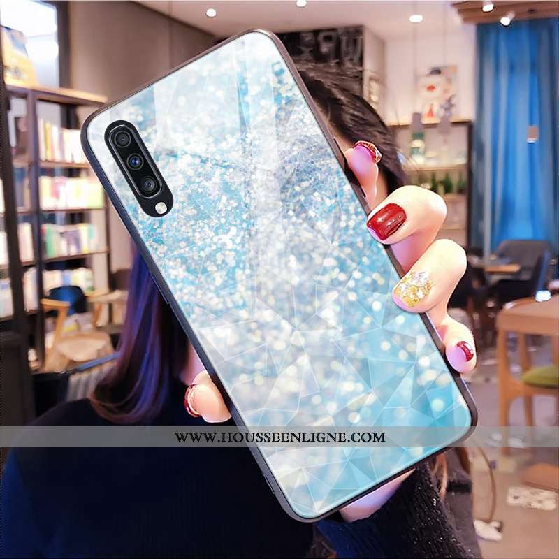Étui Samsung Galaxy A30s Violet Losange Coque Téléphone Portable Étoile